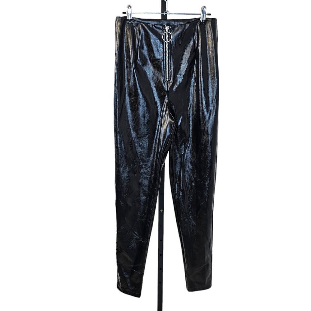 I AM GIA Womens High Rise Zip Front O Ring Pants Size Medium Black